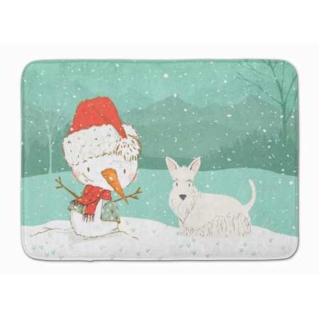 Carolines Treasures Wheaten Scottish Terrier Snowman Christmas Machine Washable Memory Foam Mat CK2069RUG